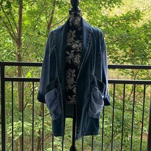 Oversized two toned denim jacket